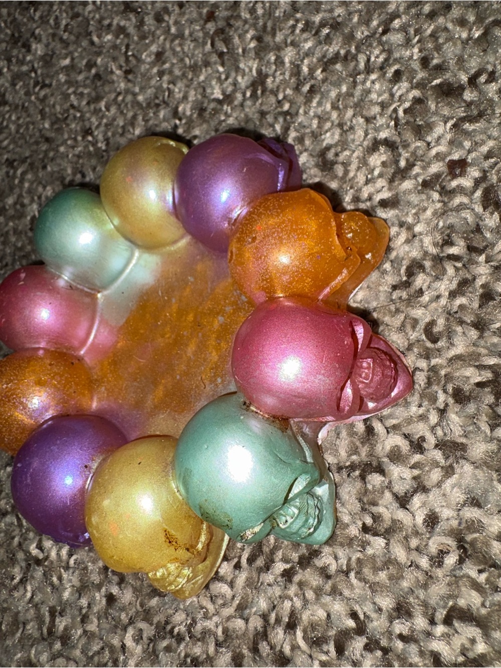 Colorful Skull Ashtray - Iridescent Pastels